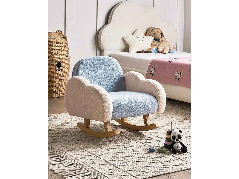 Chaise à bascule pour enfants Nuage SKARE Bouclé Bleu clair