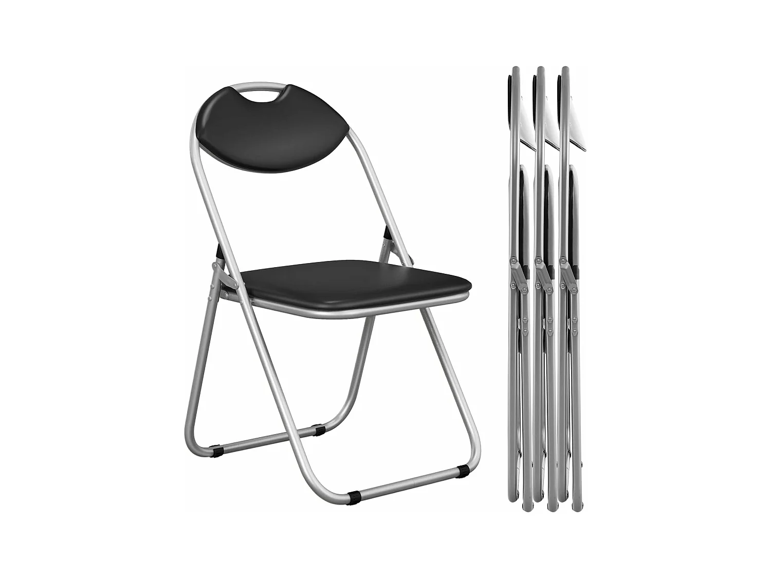 Klapstoelen, set van 4, gaststoelen met metalen frame, gevoerde stoelen en antislip voetkussens, voor thuis, kantoor, draagvermogen 115 kg