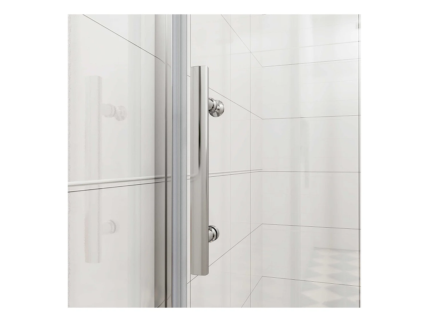 B:70xD:90x185cm,Douchecabine met vouwdeur en vaste zijwand ,NANO EasyClean veiligheidsglas,F-vorm 90 cm Stabilisatiestang