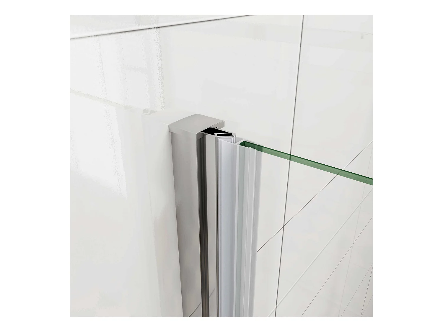 Douchecabine 95x90x195cm, draaideur+ vouwdeur (L-vorm),NANO EasyClean veiligheidsglas,stabilisatiestang 50cm