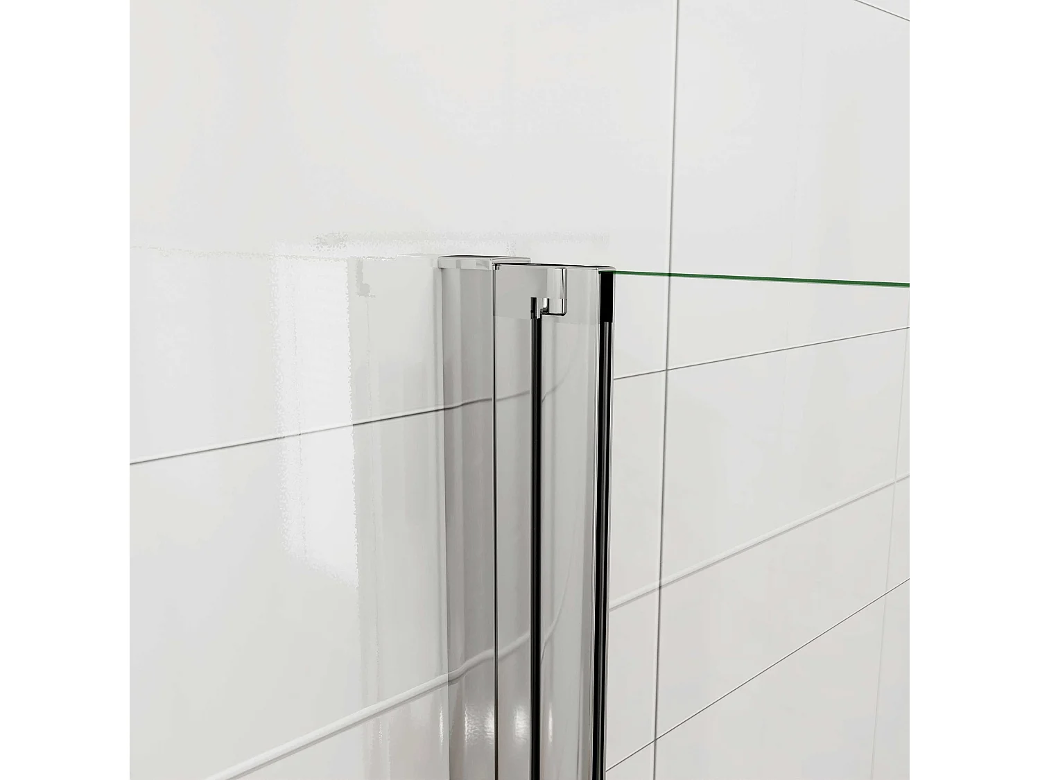Douchecabine met vouwdeur en vaste zijwand ,NANO EasyClean veiligheidsglas,B:120xD:70x195cm,45cm Stabilisatiestang