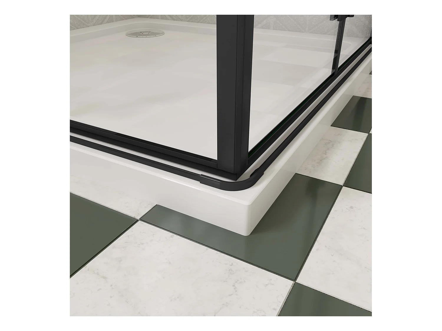 70x100x195cm Douchecabine Vierkant Hoekinstap Draaideur Antikalk Helder Glas Mat Zwart Profiel 6mm Veiligheidsglas Easy Clean