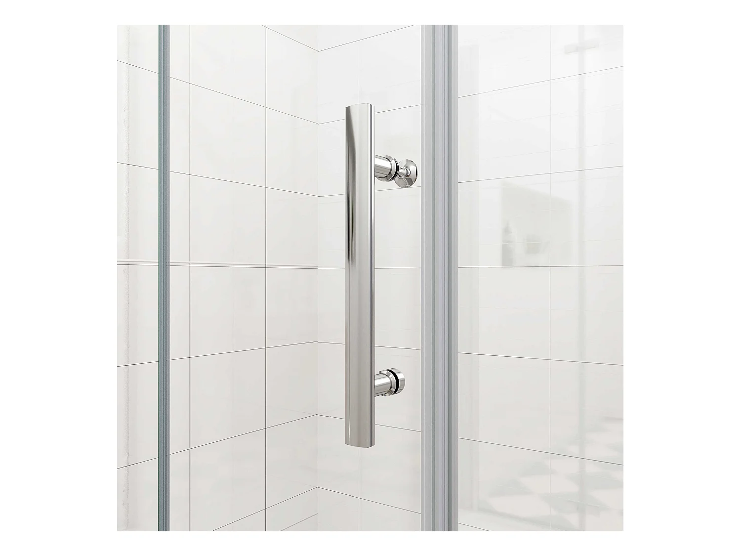 Douchecabine met vouwdeur en vaste zijwand ,NANO EasyClean veiligheidsglas,B:80xD:90x185cm,50cm Stabilisatiestang