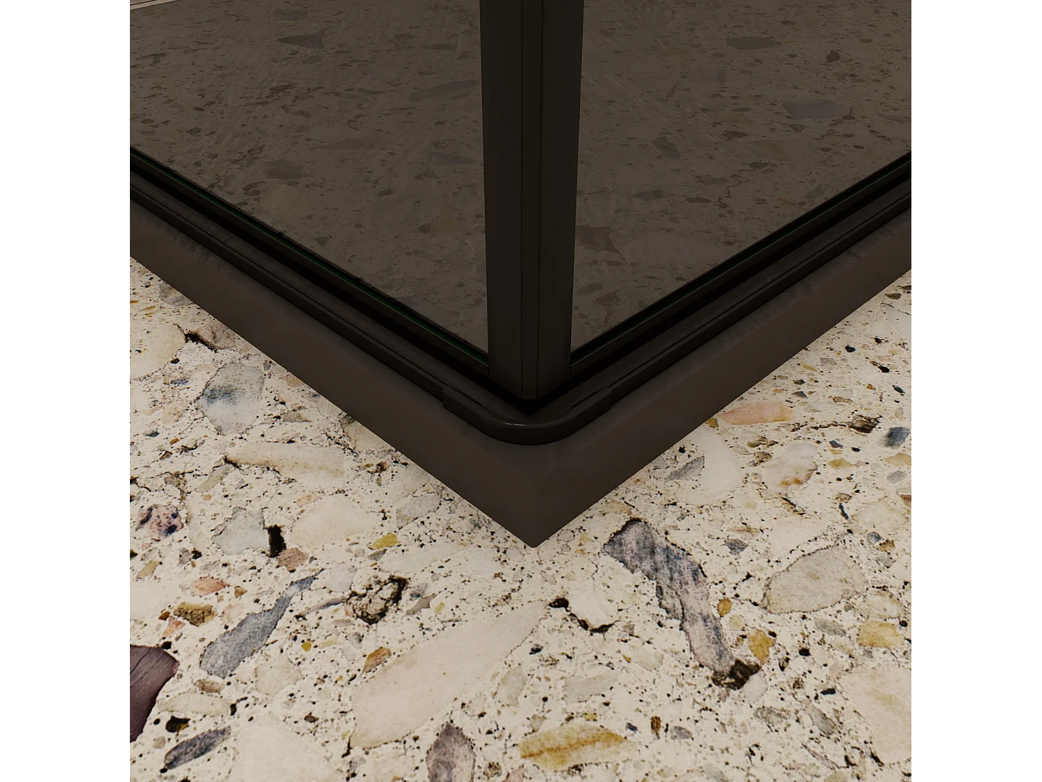 70x70x195cm Douchecabine Vierkant Hoekinstap Draaideur Antikalk Helder Glas Mat Zwart Profiel 6mm Veiligheidsglas Easy Clean,ondoorzichtige matte middenstrook