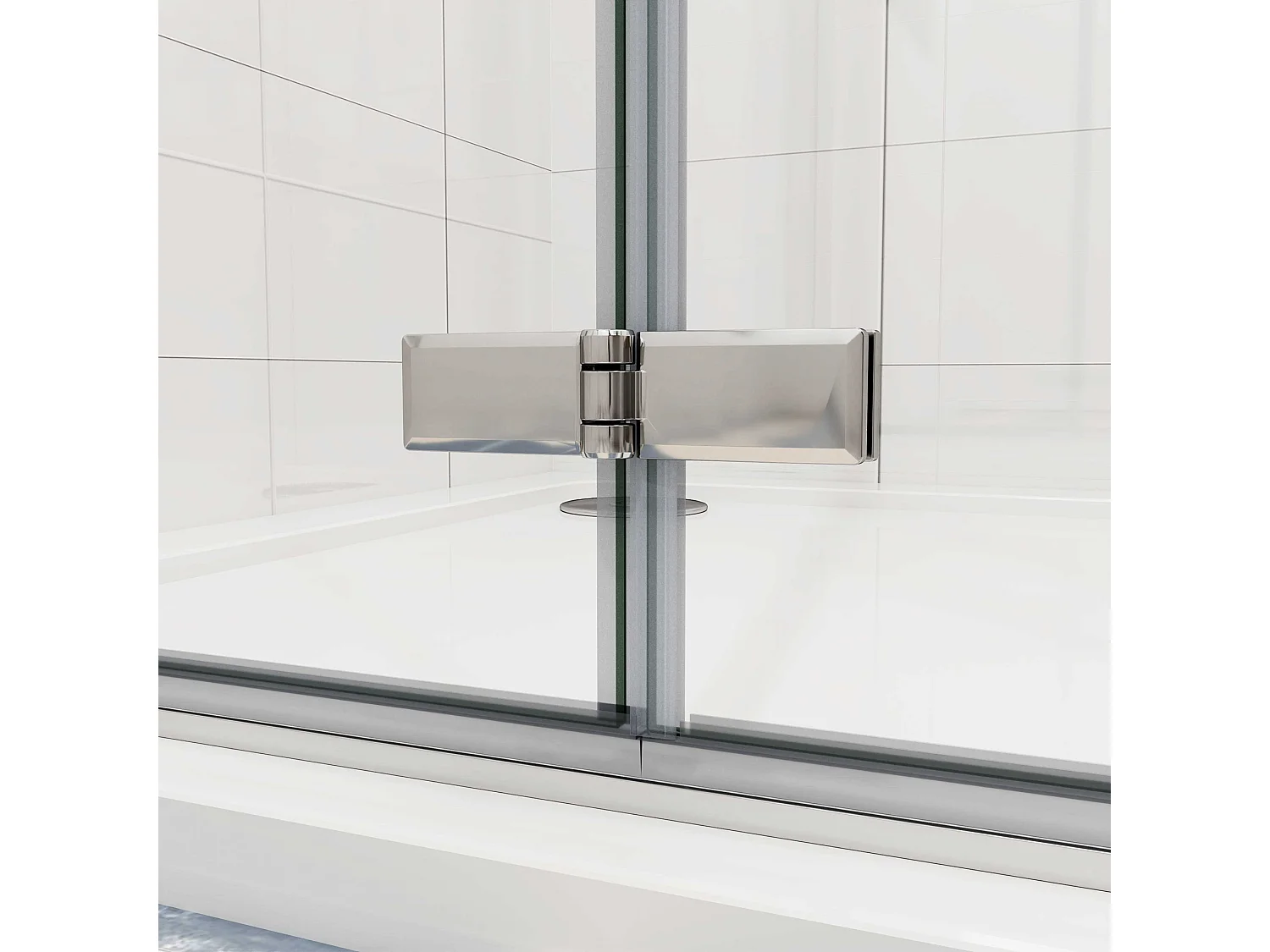 Douchecabine met vouwdeur en vaste zijwand ,NANO EasyClean veiligheidsglas,B:120xD:70x185cm,45cm Stabilisatiestang