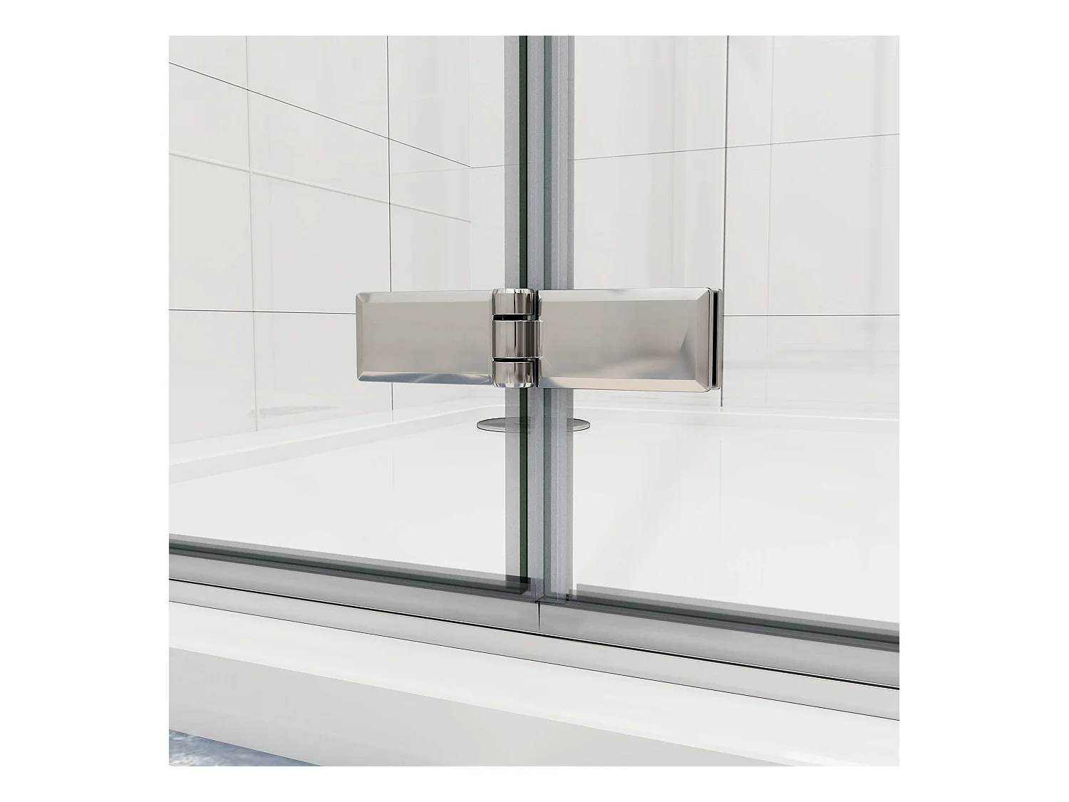 Douchecabine met vouwdeur en vaste zijwand ,NANO EasyClean veiligheidsglas,B:110xD:70x185cm,45cm Stabilisatiestang