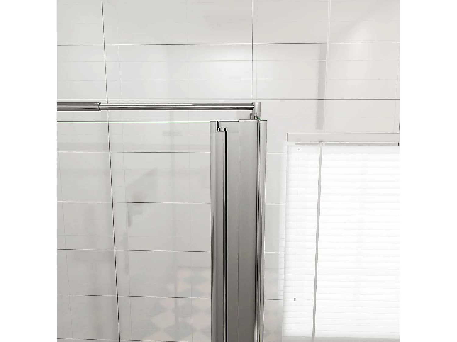 Douchecabine 95x90x195cm, draaideur+ vouwdeur (L-vorm),NANO EasyClean veiligheidsglas,stabilisatiestang 70-120cm