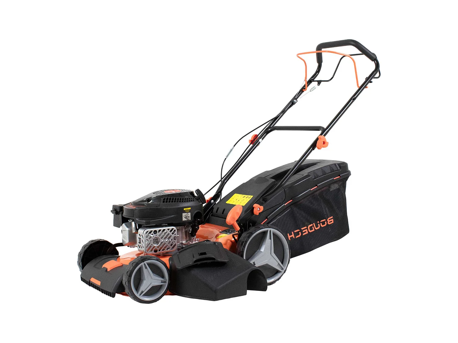 Jukut 170 - Cortacésped de tracción Motor de gasolina de 4 tiempos 170cc 3,5CV Corte 30-80 mm con función Mulching Negro