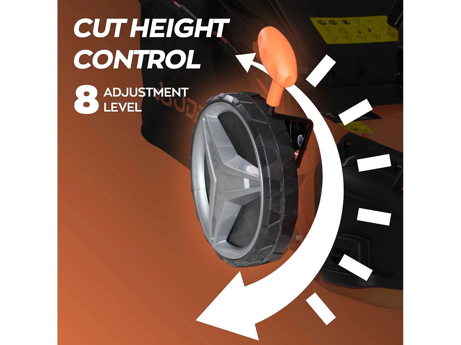 Jukut 170 - Cortador de relva de tração Motor a gasolina a 4 tempos 170cc 3.5HP Corte 30-80 mm com função Mulching Preto