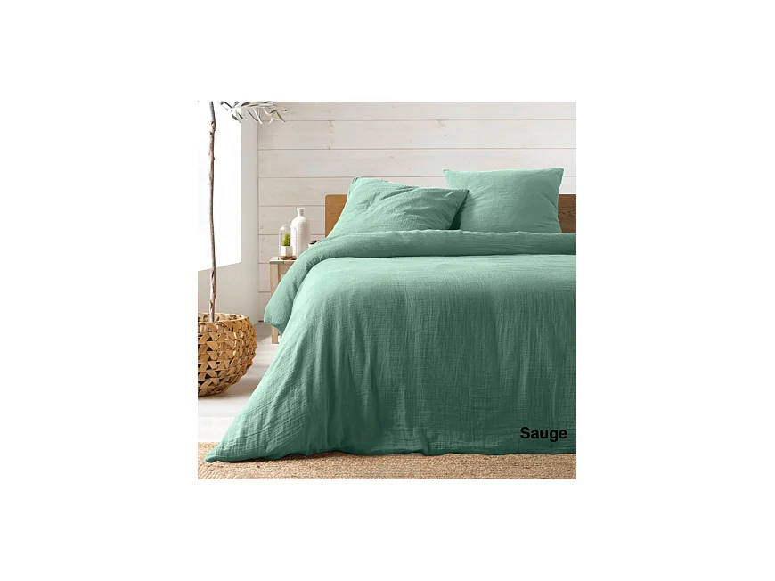 Parure de Lit 3 Pièces "Angelia" 260x240cm Sauge