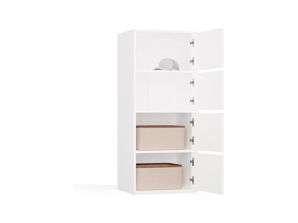 ALMA - Commode 4 portes pour chambre 50x119x40cm - Blanc