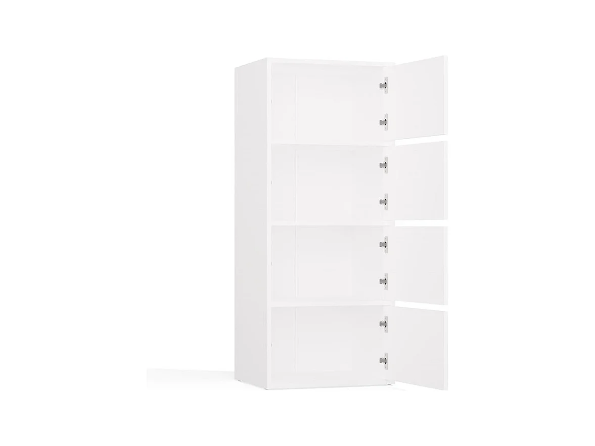 ALMA - Commode 4 portes pour chambre 50x119x40cm - Blanc