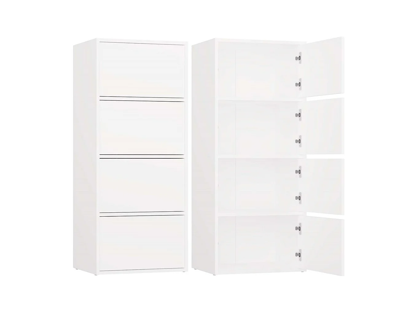 ALMA - Commode 4 portes pour chambre 50x119x40cm - Blanc