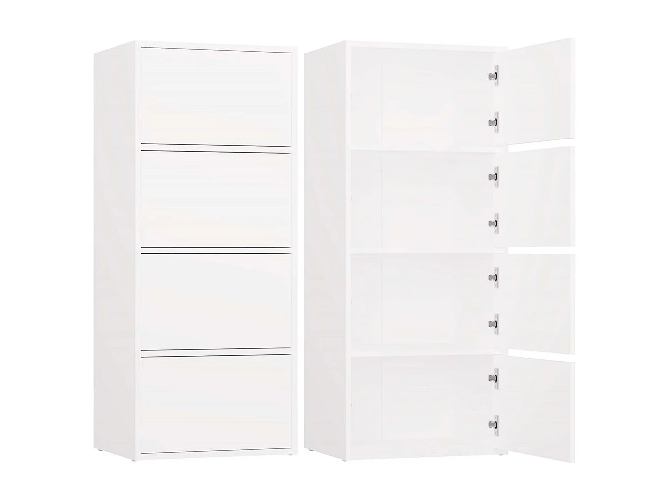 Komoda ALMA | Biała | 50x40x119 cm | 4 Drzwi 4 Półki