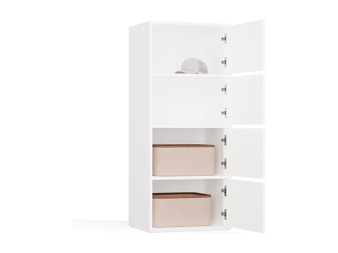 ALMA - Commode - 4 portes pour chambre - 50x119x40cm - Blanc