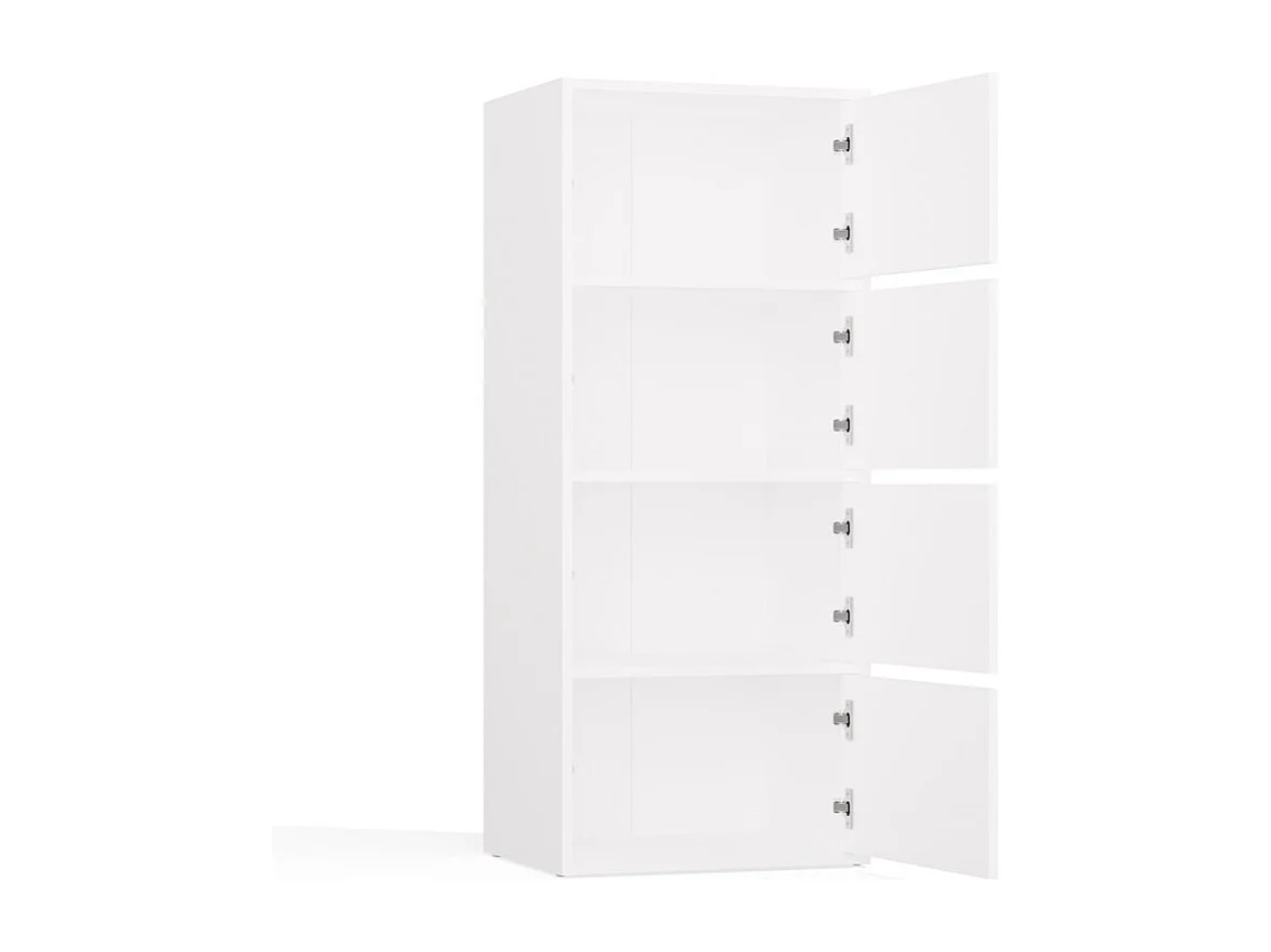 ALMA - Commode - 4 portes pour chambre - 50x119x40cm - Blanc