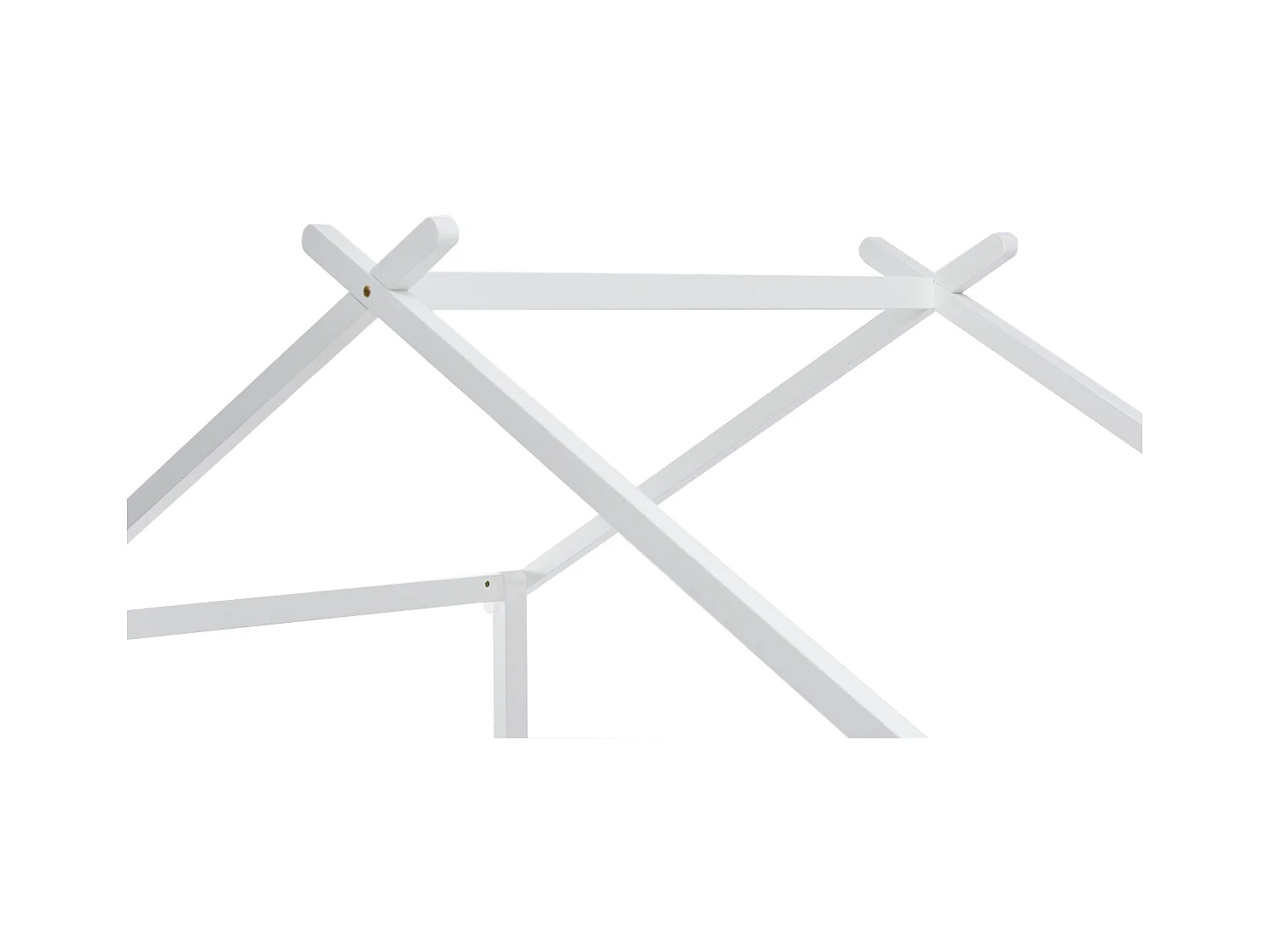 Cama de cabine infantil - 90/180 x 190 cm - cama de chão com estrado de ripas - Madeira maciça - Branco