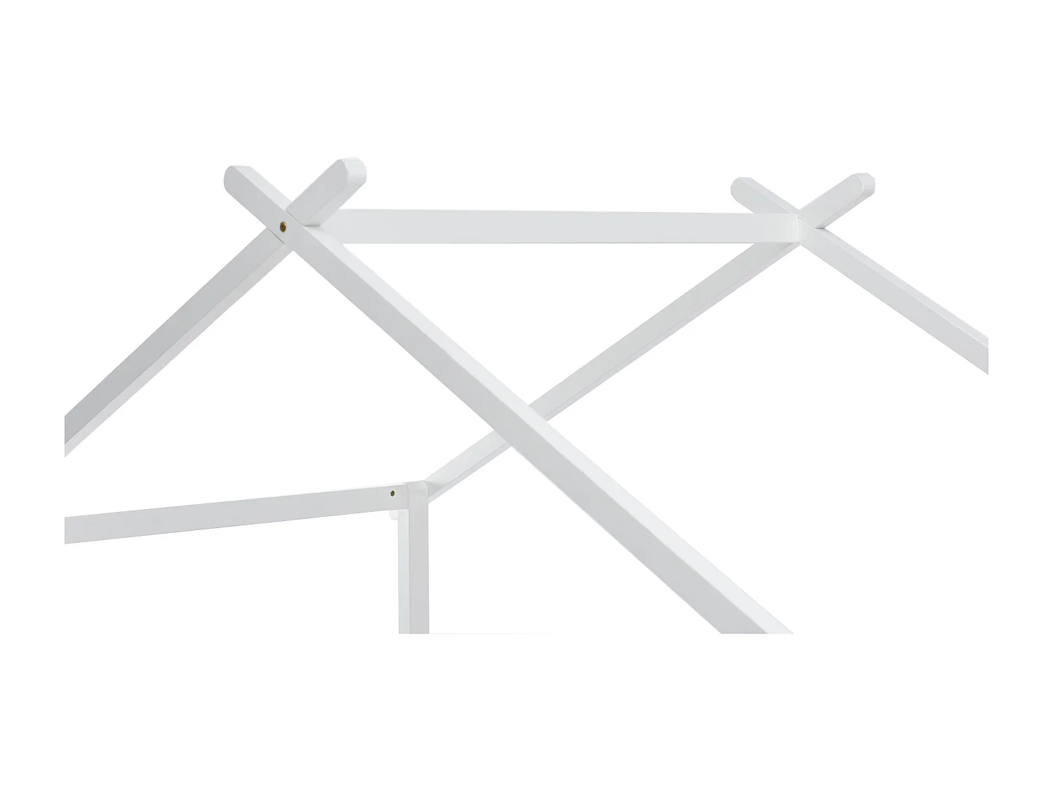 Lit cabane pour enfant - 90/180 x 190 cm - lit de sol avec sommier - Bois massif - Blanc