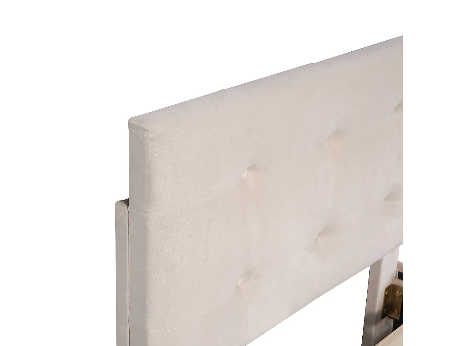 Kinderbett mit Stauraum - 90 x 200 cm - 2 Schubladen + Kopfteil - Flanellstoff - Beige