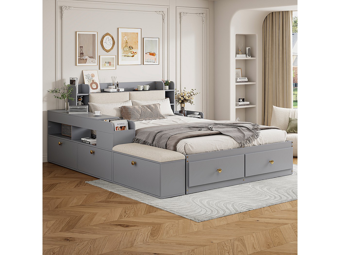 Lit Bébé Transformable Puckdaddy Lit Bébé Puckdaddy Mika 140x70 Cm - Bois Gris - Barreaux Amovibles - 3 Hauteurs - Transformable Lit Bébé 3 Hauteurs