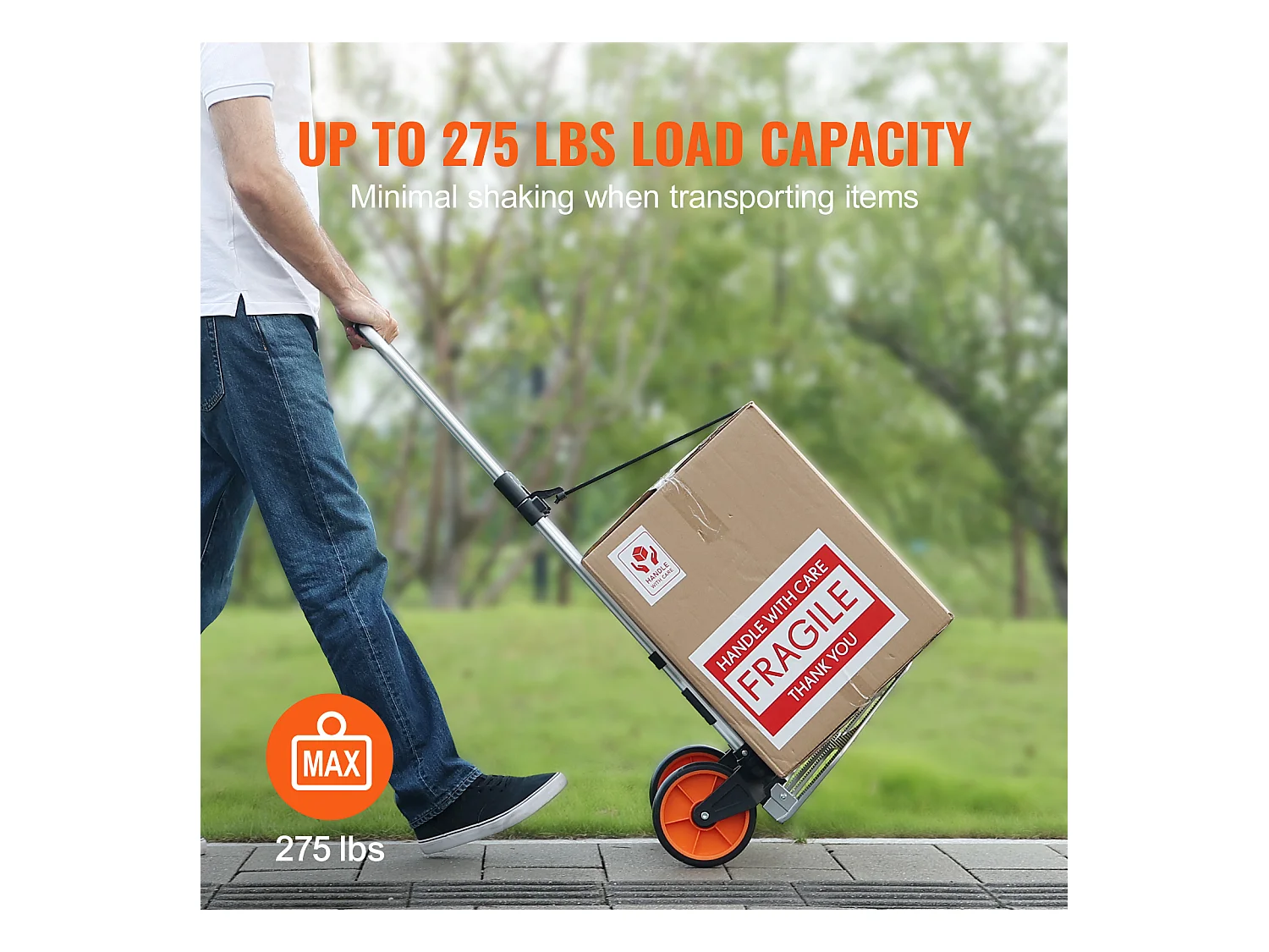 Opvouwbare Handkar SucceBuy , Aluminium Dolly, Laadvermogen 125 kg, Dolly met Elastiek