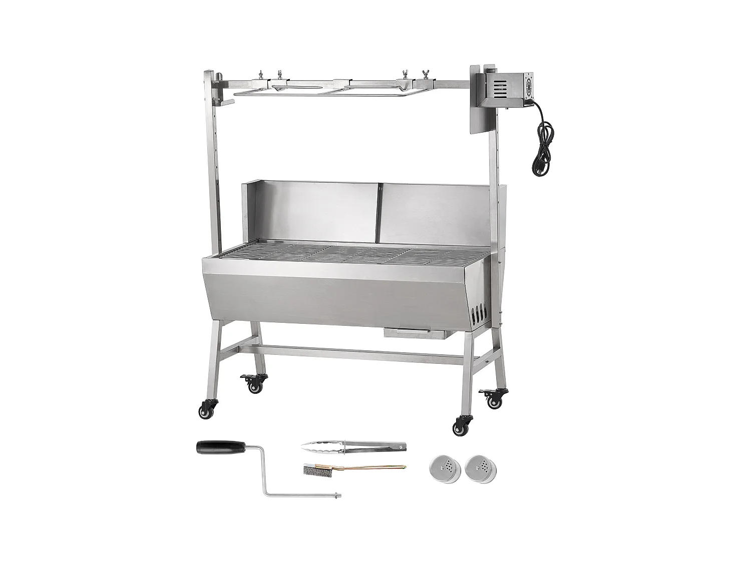 Barbecue à Rôtisserie SucceBuy 42 W, Rôtissoire électrique, Moteur Puissant  de 42 W, Capacité de 61 kg