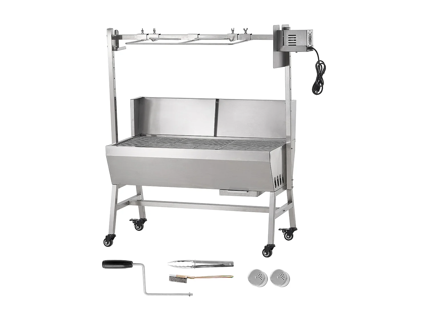 Barbecue à Rôtisserie SucceBuy 42 W, Rôtissoire électrique, Moteur Puissant  de 42 W, Capacité de 61 kg