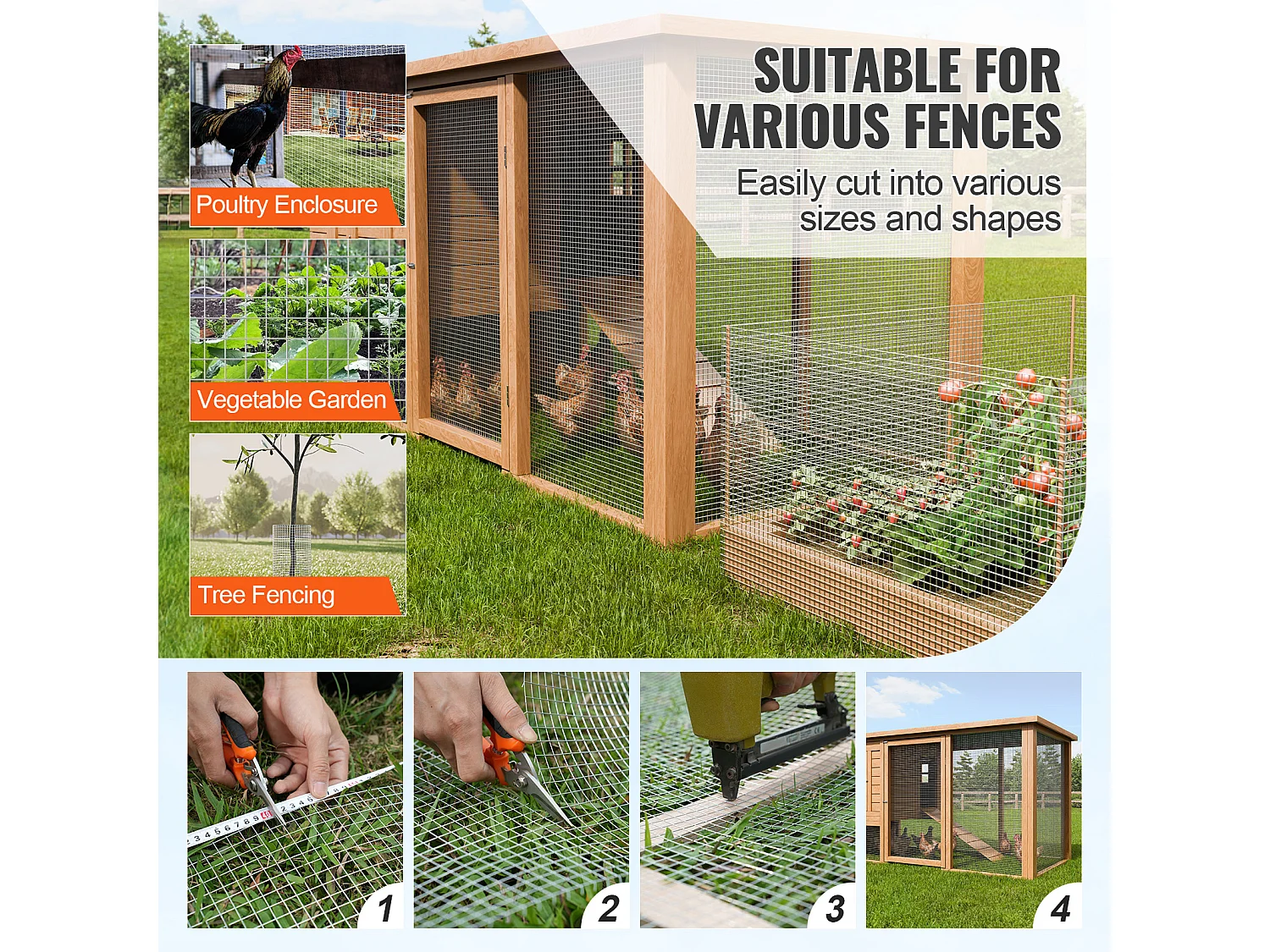 Rouleau de Rreillis Nétallique de Calibre 19 SucceBuy 1/2" 48" x 100" - Matériel de Clôture en Fil de Fer