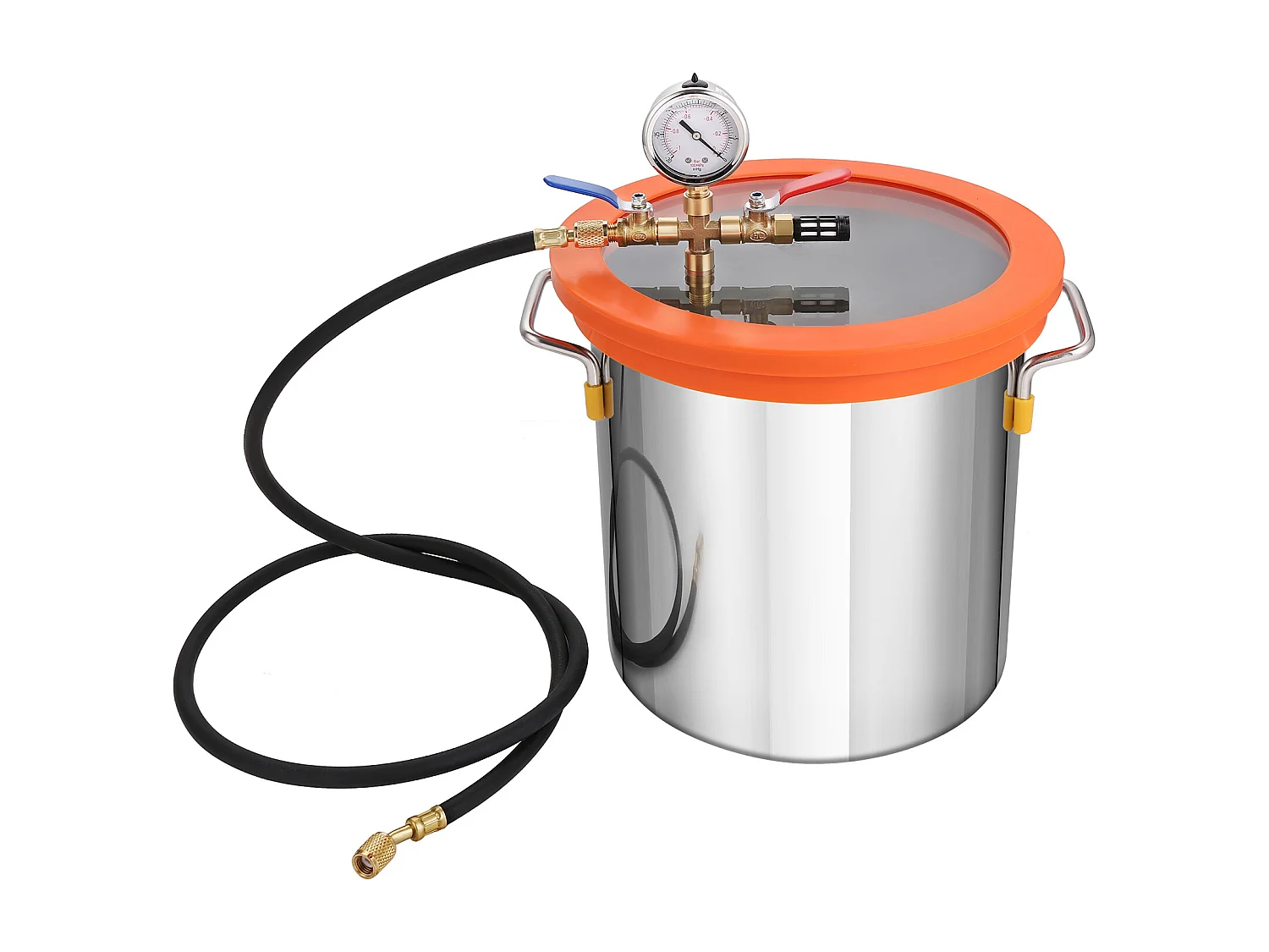 Kit di Camera a Vuoto SucceBuy da 5 Galloni e Pompe a Uno Stadio da 3.5 piedi cubi/min, Coperchio in Vetro, per il Degassamento