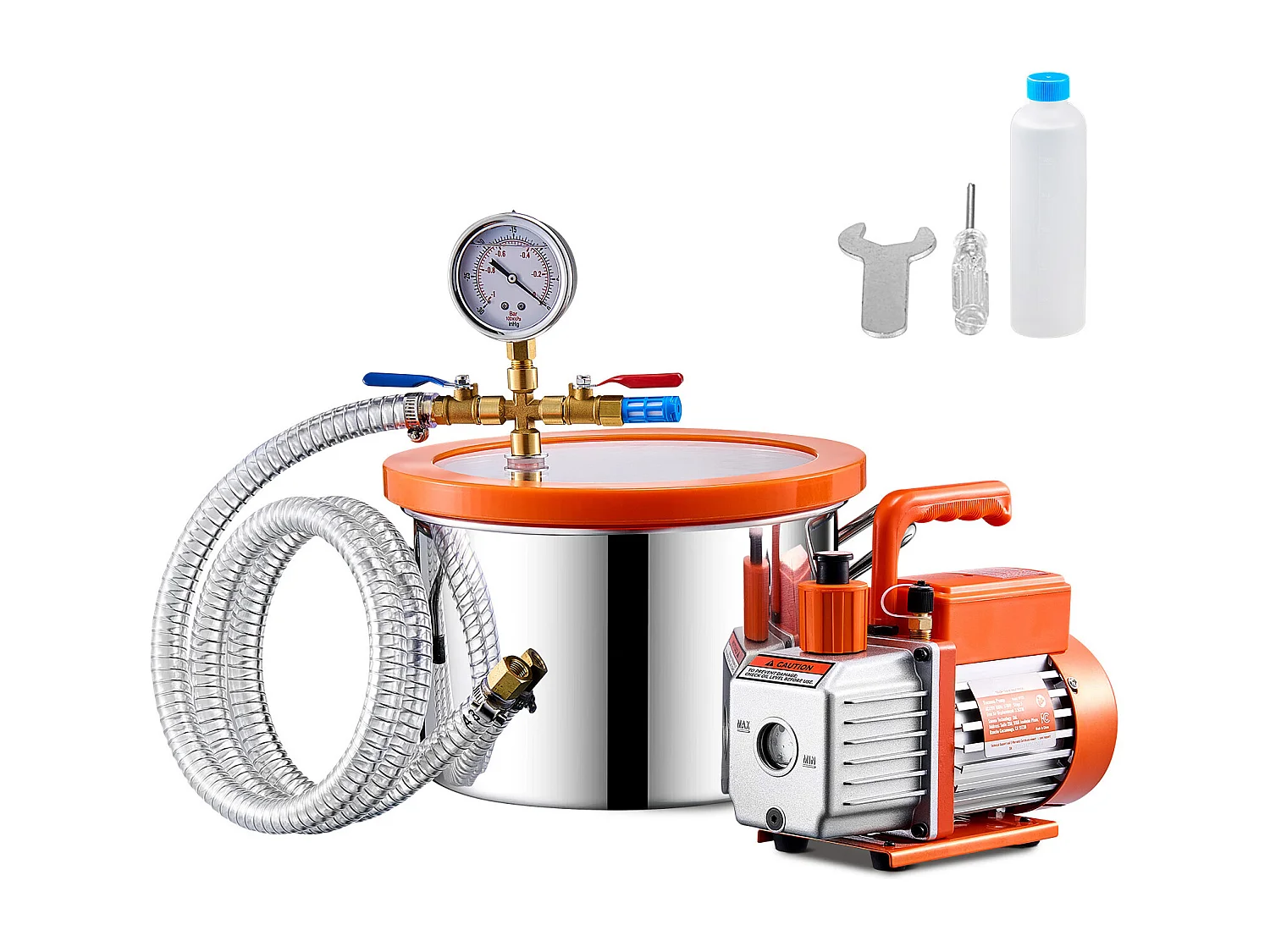 1.5 Gallonen Vakuumkammer SucceBuy, 3.5 CFM Einstufige Pumpe-Kit, für Entgasung