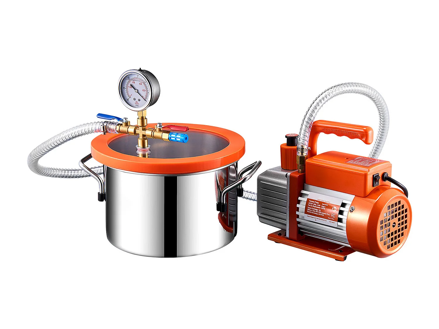 1.5 Gallonen Vakuumkammer SucceBuy, 3.5 CFM Einstufige Pumpe-Kit, für Entgasung