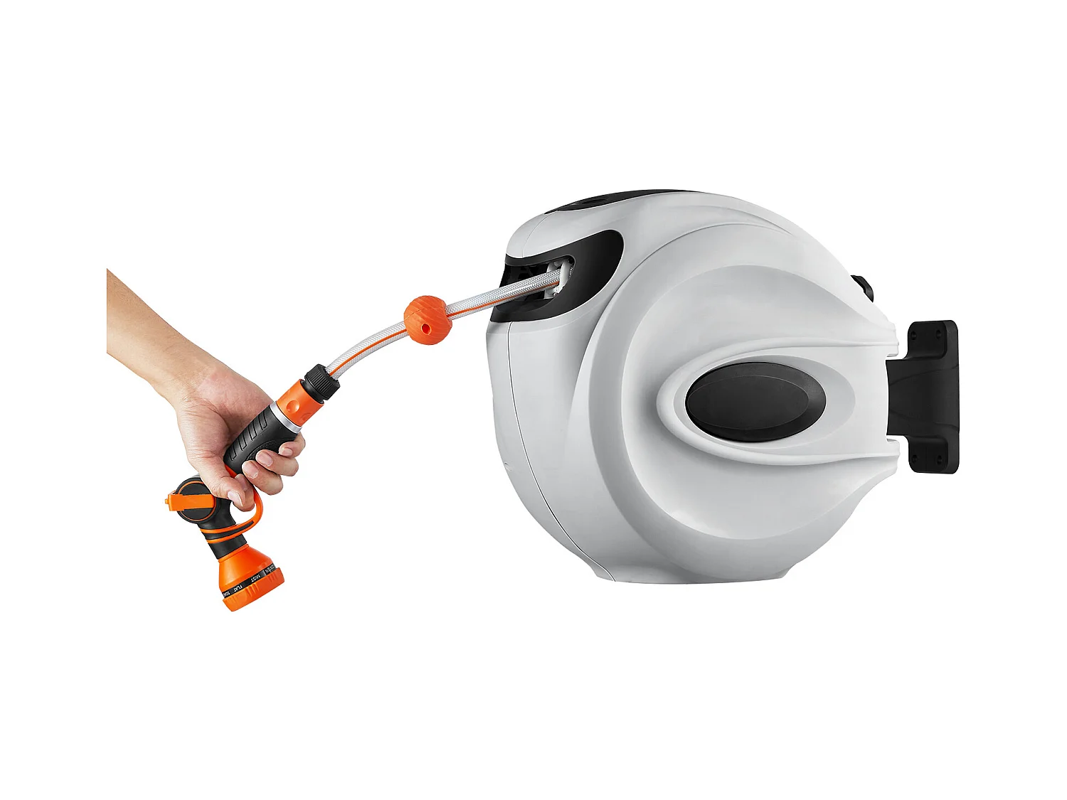 Enrouleur de Tuyau Rétractable SucceBuy 115'x1/2", Pivotant à 180°, Montage Mural