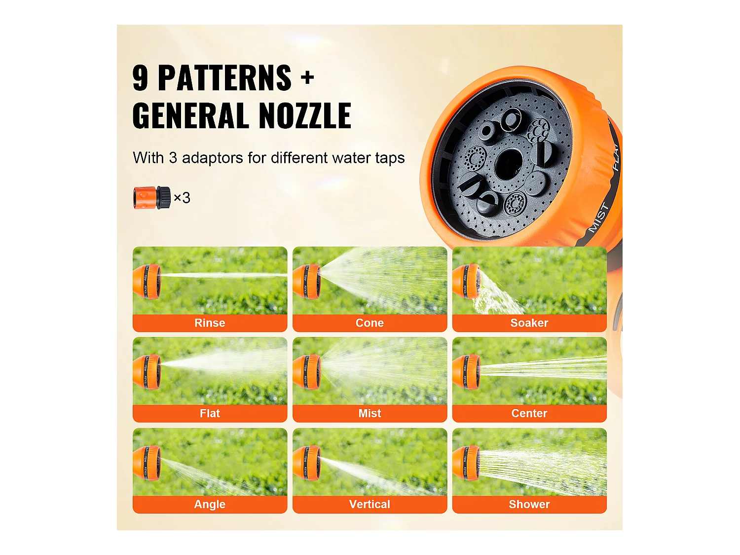 Enrouleur de Tuyau Rétractable SucceBuy 115'x1/2", Pivotant à 180°, Montage Mural