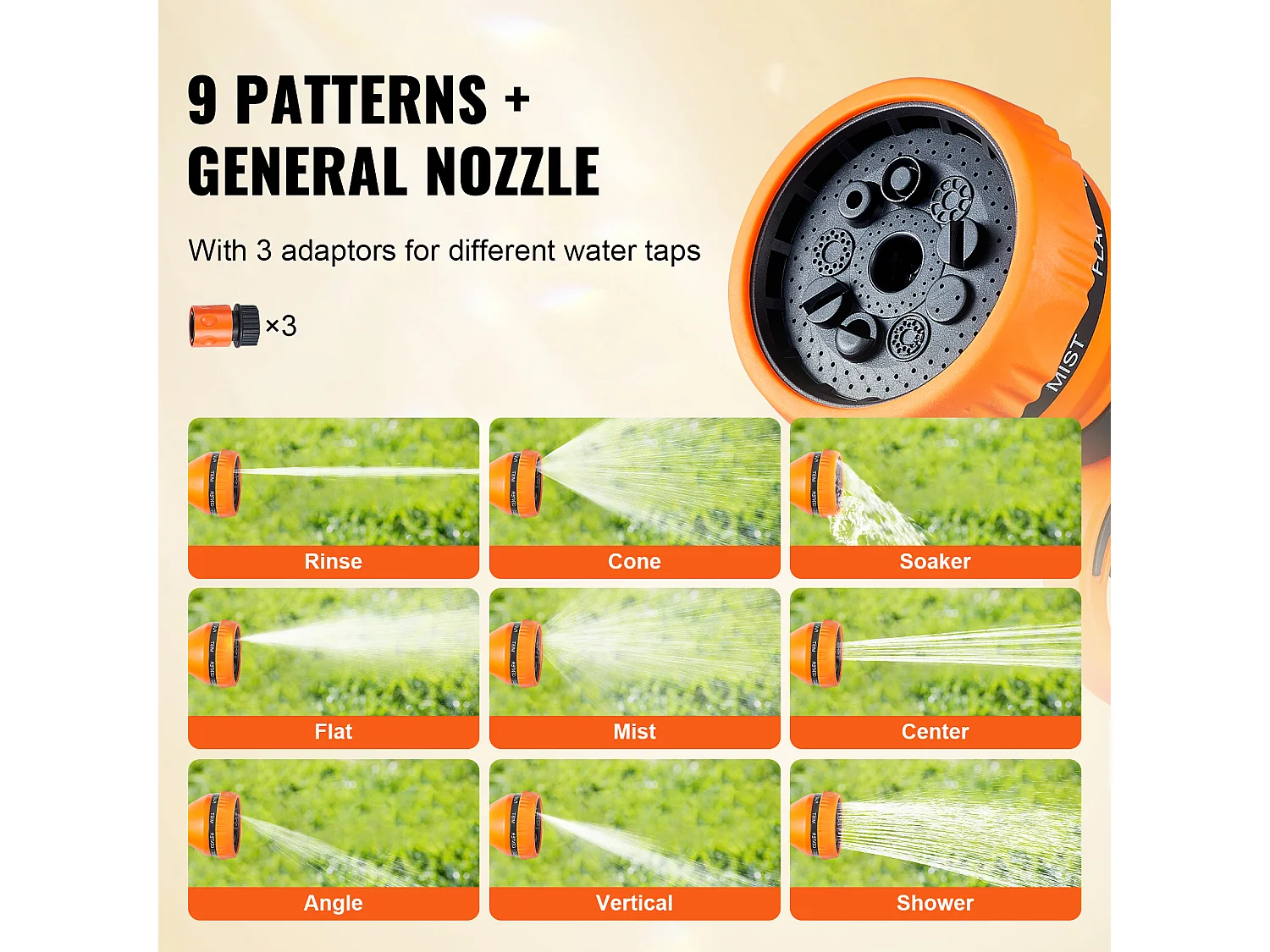 Enrouleur de Tuyau Rétractable SucceBuy 65.6'x1/2" 180° Pivotant Montage Mural