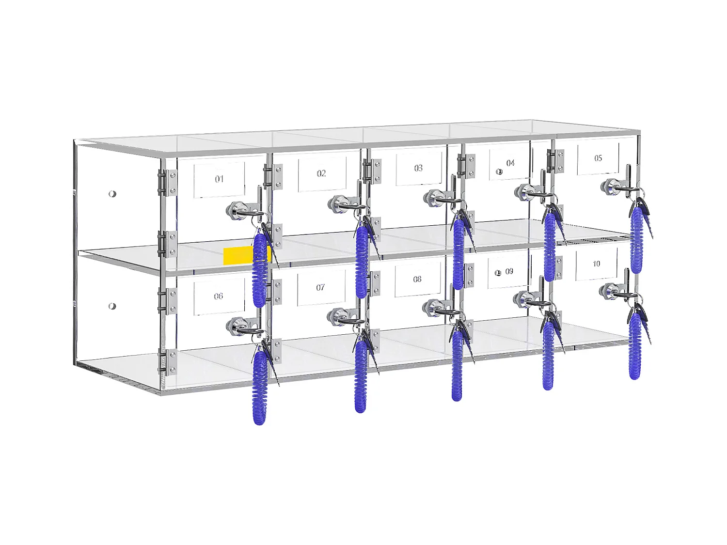 Casier pour Téléphone SucceBuy Portable en Acrylique, Armoire de Rangement à 10 Emplacements avec Clés, Transparent