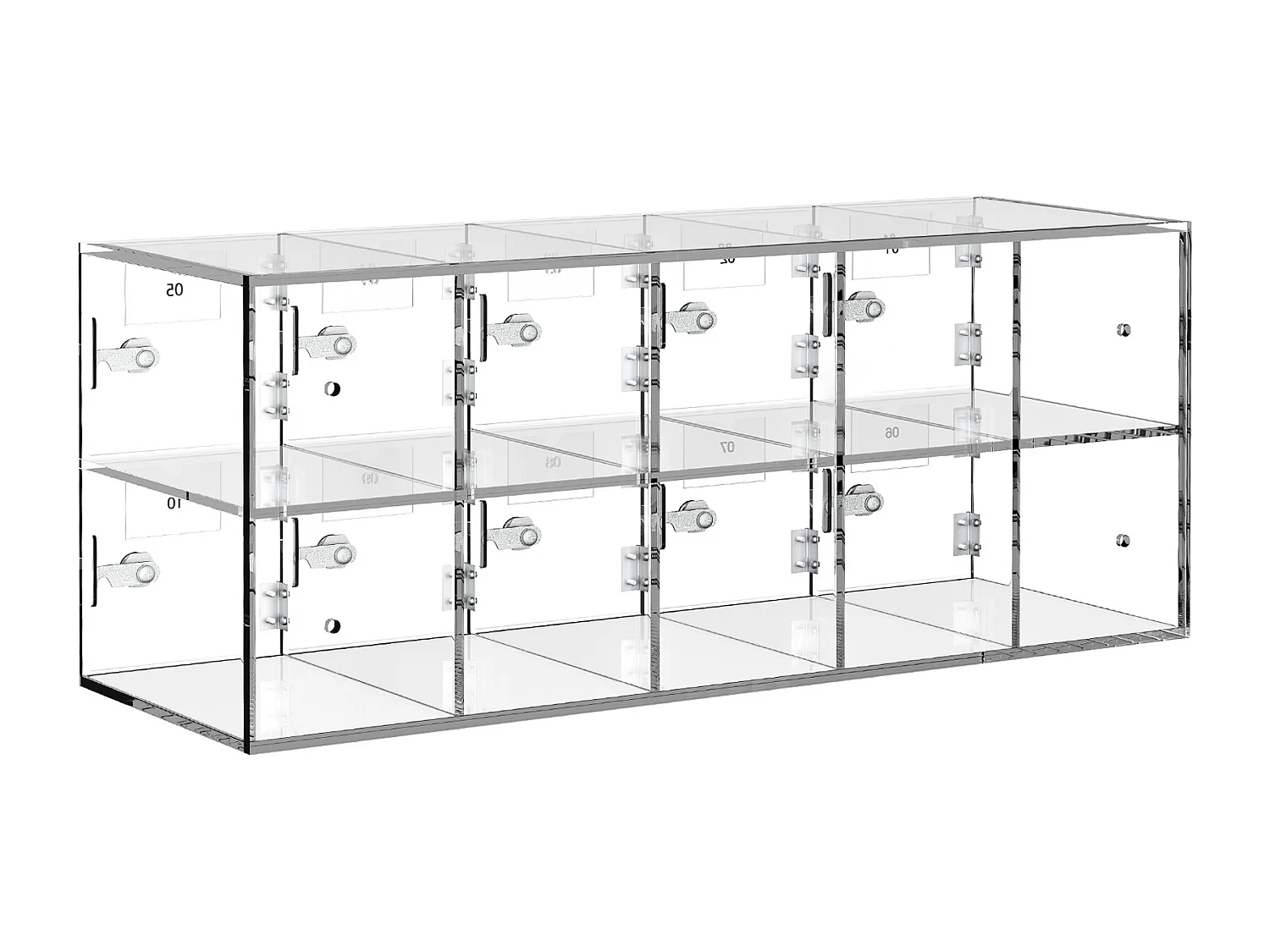 Handy-Schließfach aus Acryl SucceBuy, Aufbewahrungsschrank mit 10 Fächern und Schlüsseln,Transparent