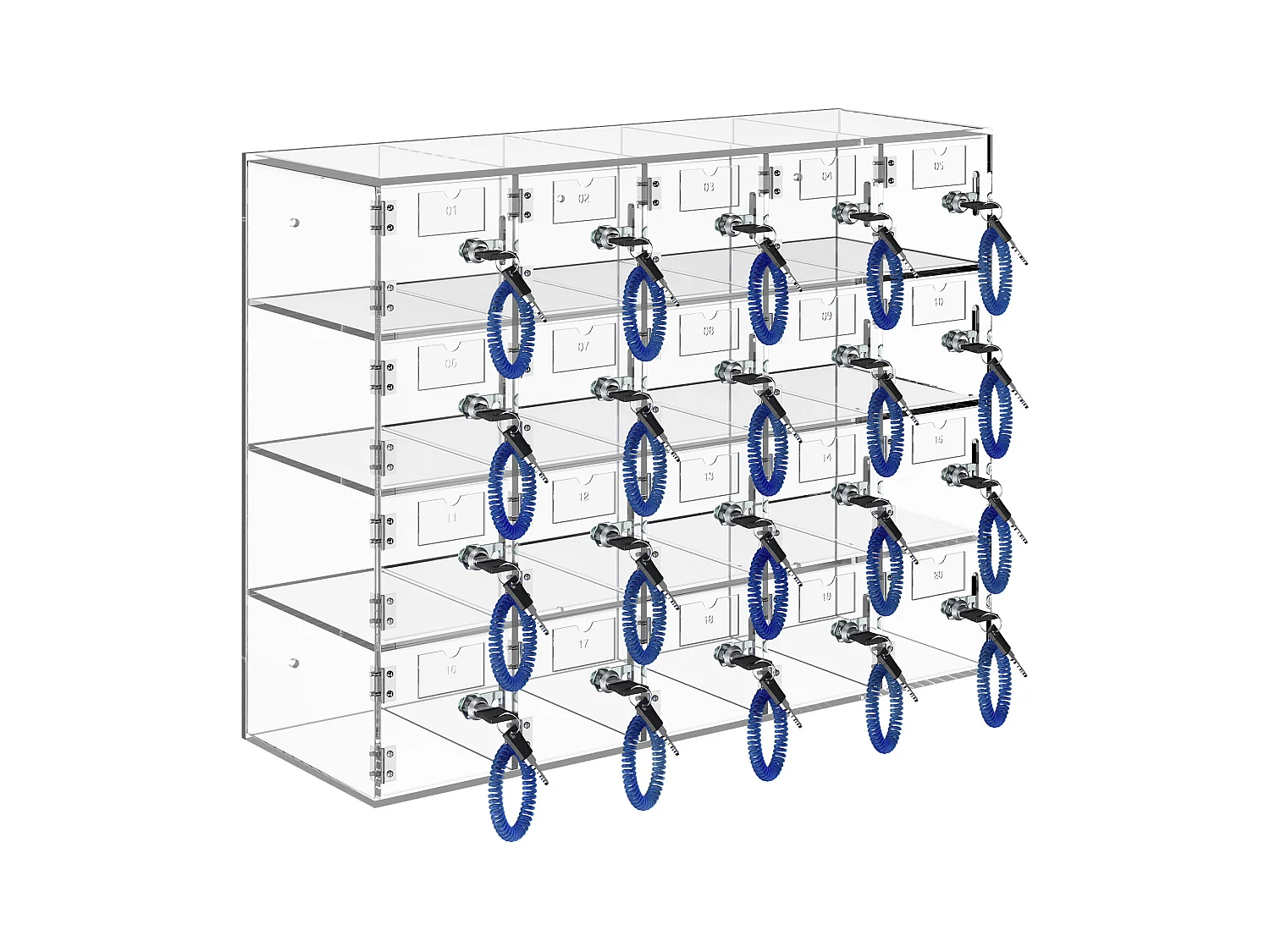 Casier pour Téléphone SucceBuy Portable en Acrylique, Armoire de Rangement à 10 Emplacements avec Clés, Transparent
