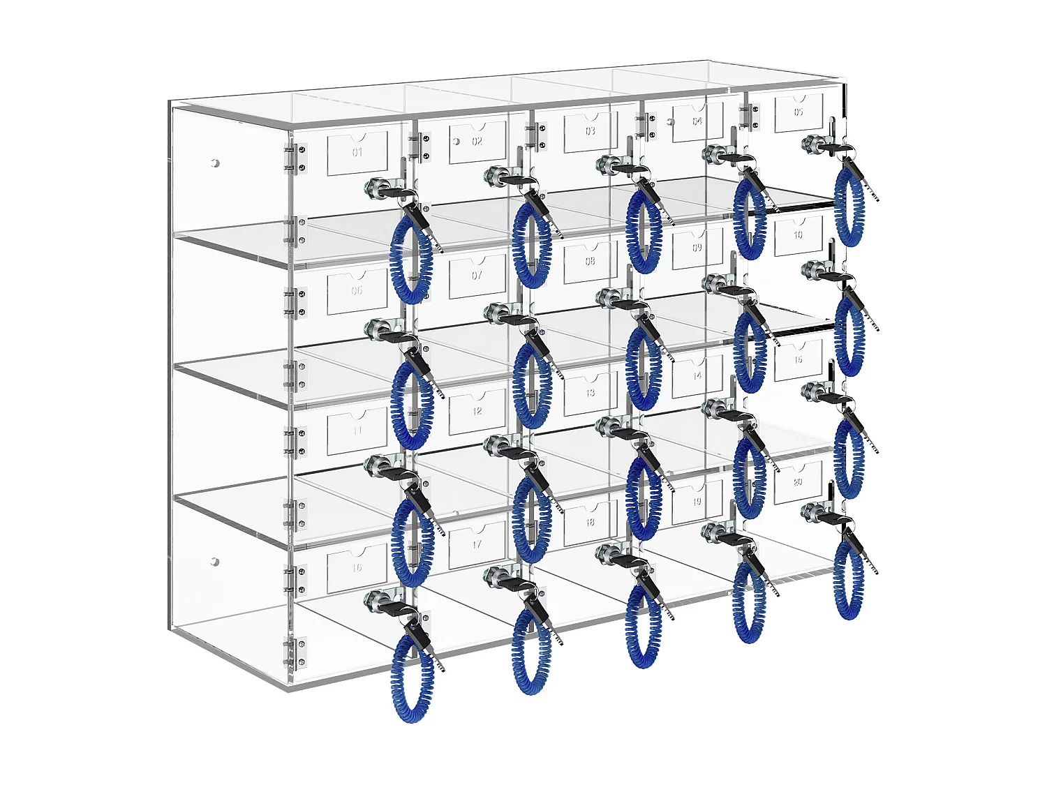 Casier pour Téléphone SucceBuy Portable en Acrylique, Armoire de Rangement à 10 Emplacements avec Clés, Transparent