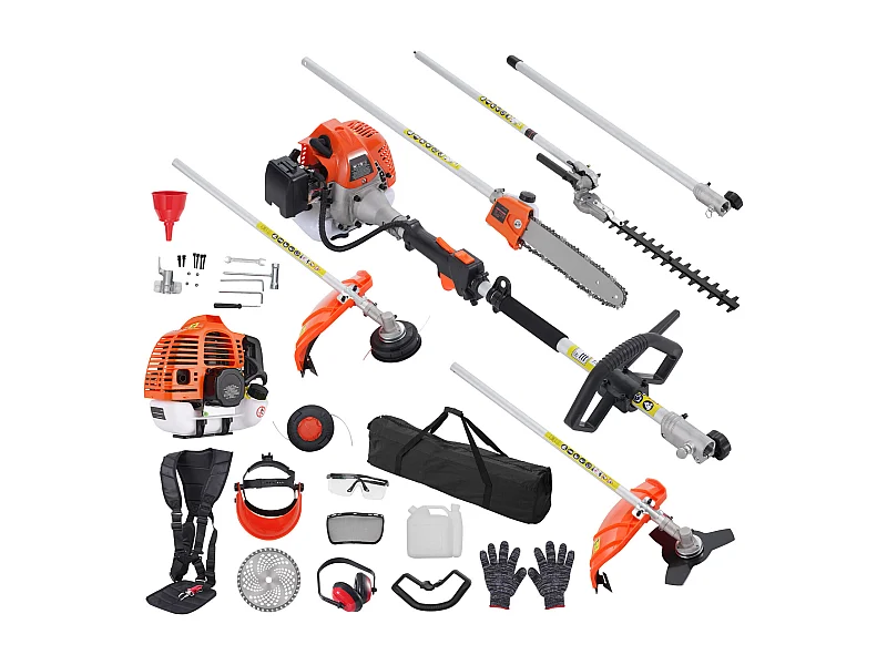 Hecht jardin SucceBuy Outils de Coupe à Essence 6 En 1 52CC, Taille-Haie et Coupe-herbe