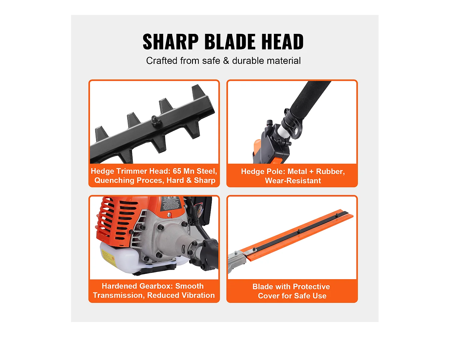 Hecht jardin SucceBuy Outils de Coupe à Essence 6 En 1 52CC, Taille-Haie et Coupe-herbe