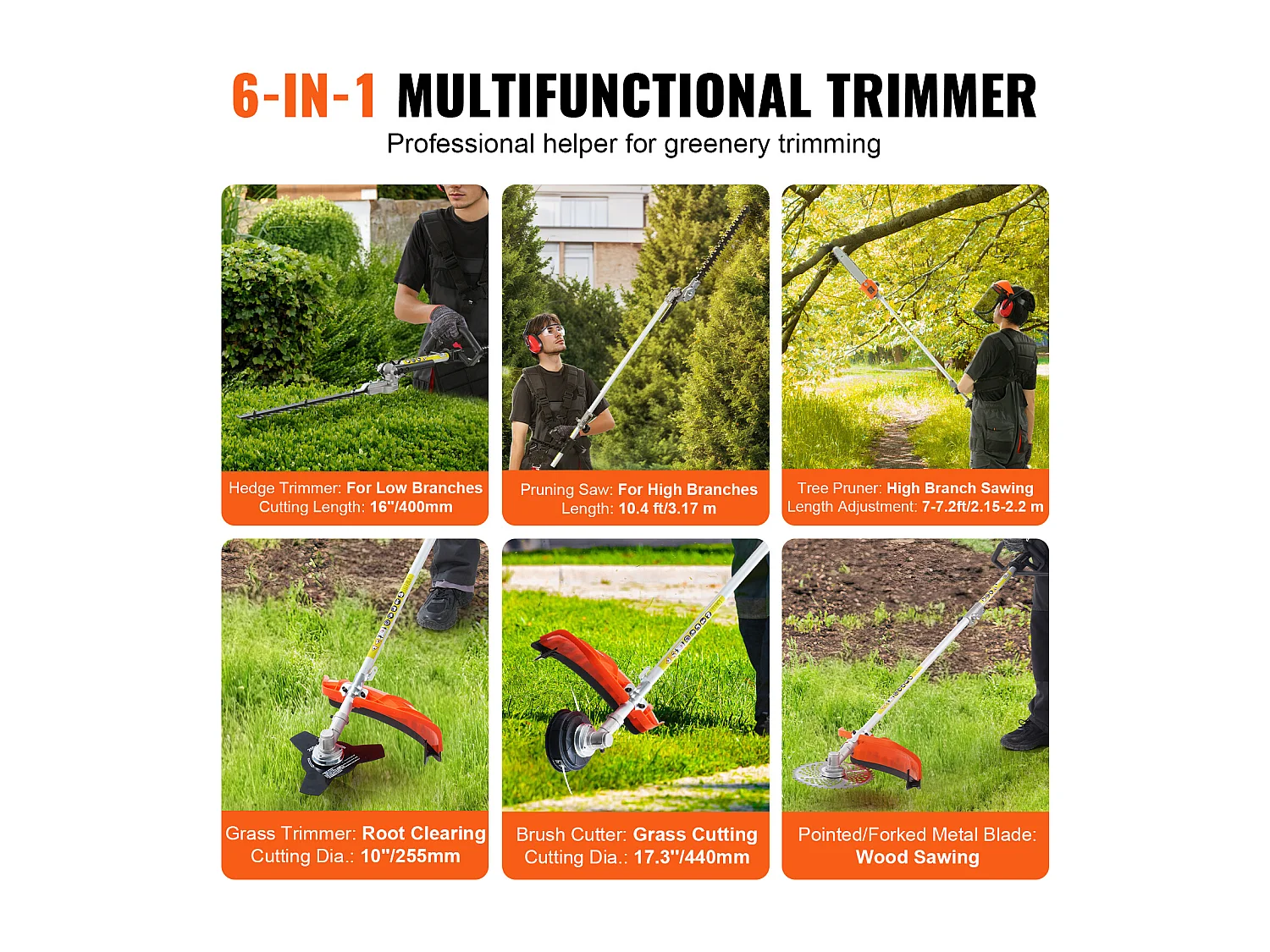 Hecht Garden SucceBuy 52CC 6-In-1 Benzinemotor, Heggenschaar en Grastrimmer