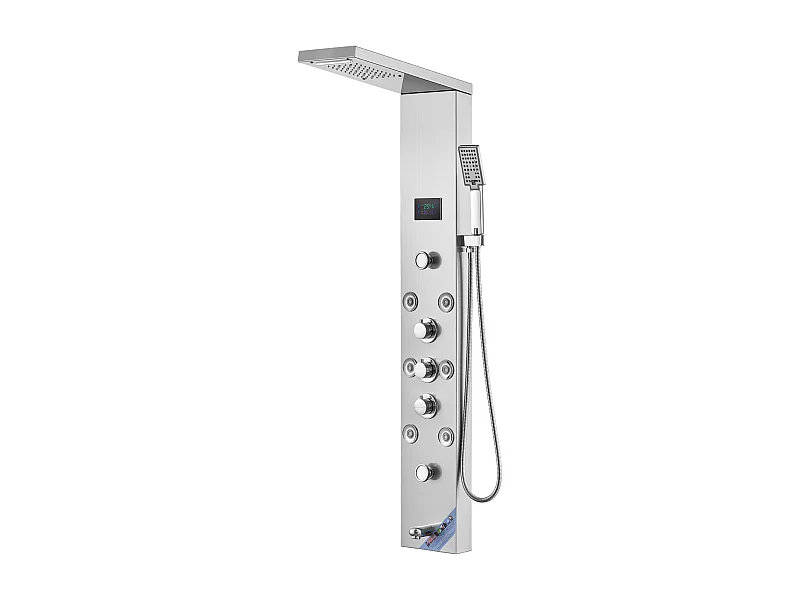 Système de Panneau de Douche en Acier Inoxydable avec 6 Modes,  Système de Tour de Panneau de Douche SucceBuy,Hydroélectricité LED