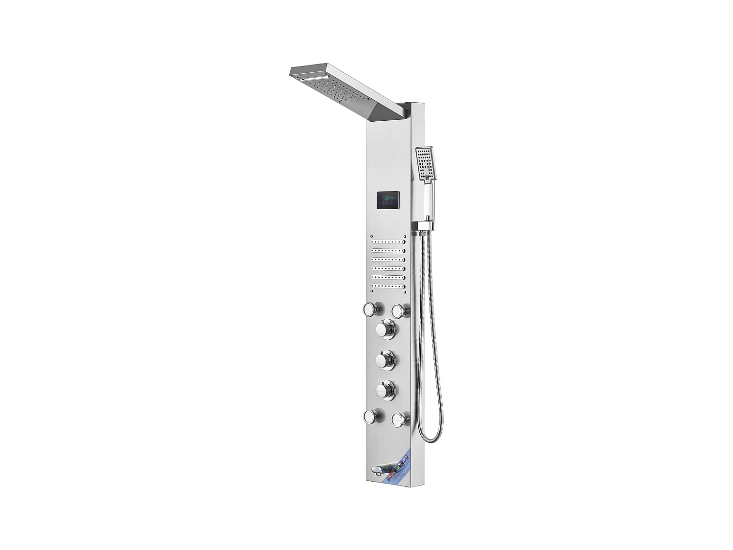 Panneau de Douche SucceBuy, 6 Modes, Colonne de douche Hydroélectricité LED, Acier Inoxydable