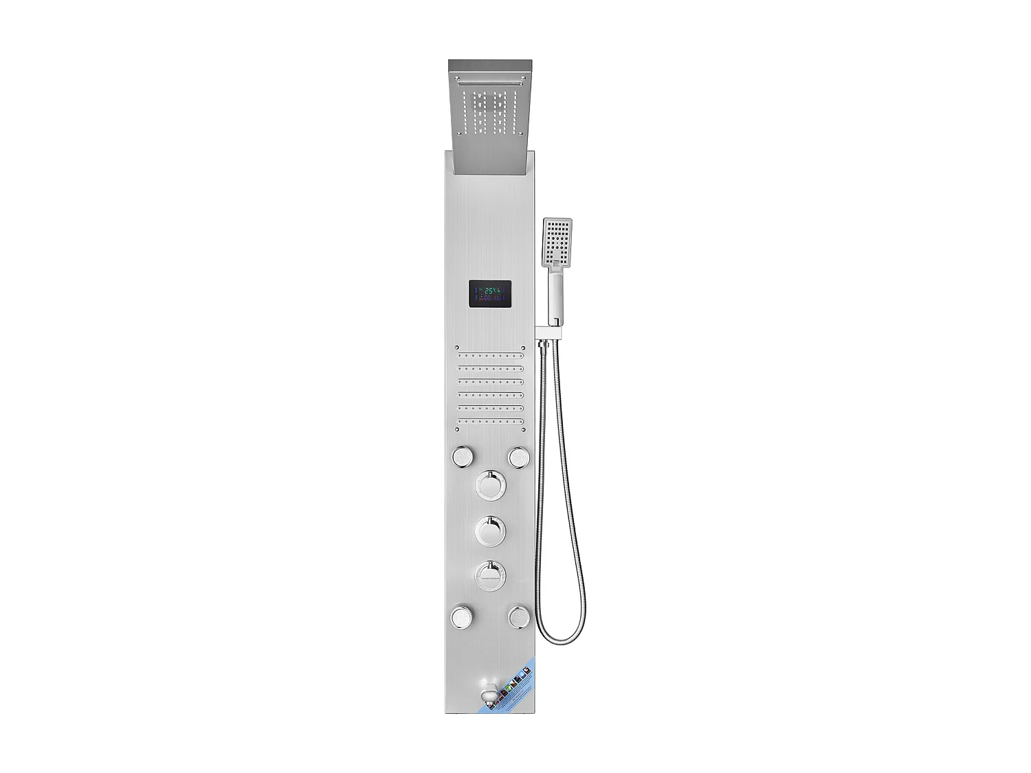 Panneau de Douche SucceBuy, 6 Modes, Colonne de douche Hydroélectricité LED, Acier Inoxydable