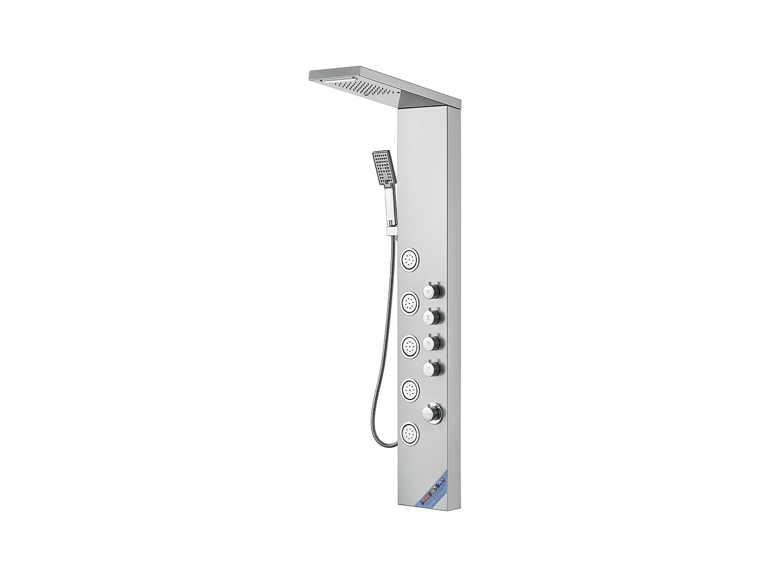 Système de Tour de Panneau de Douche SucceBuy en Acier Inoxydable, 4 Modes de Jets de Cascade et d'Effet Pluie