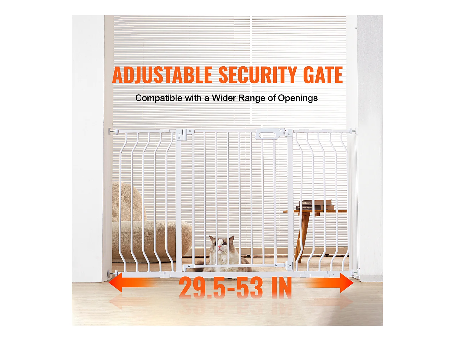 Barrière de Sécurité pour Bébé SucceBuy, 74.9-135 cm de Largeur x 76 cm de Hauteur, Barrière de Sécurité pour Escaliers et Portes