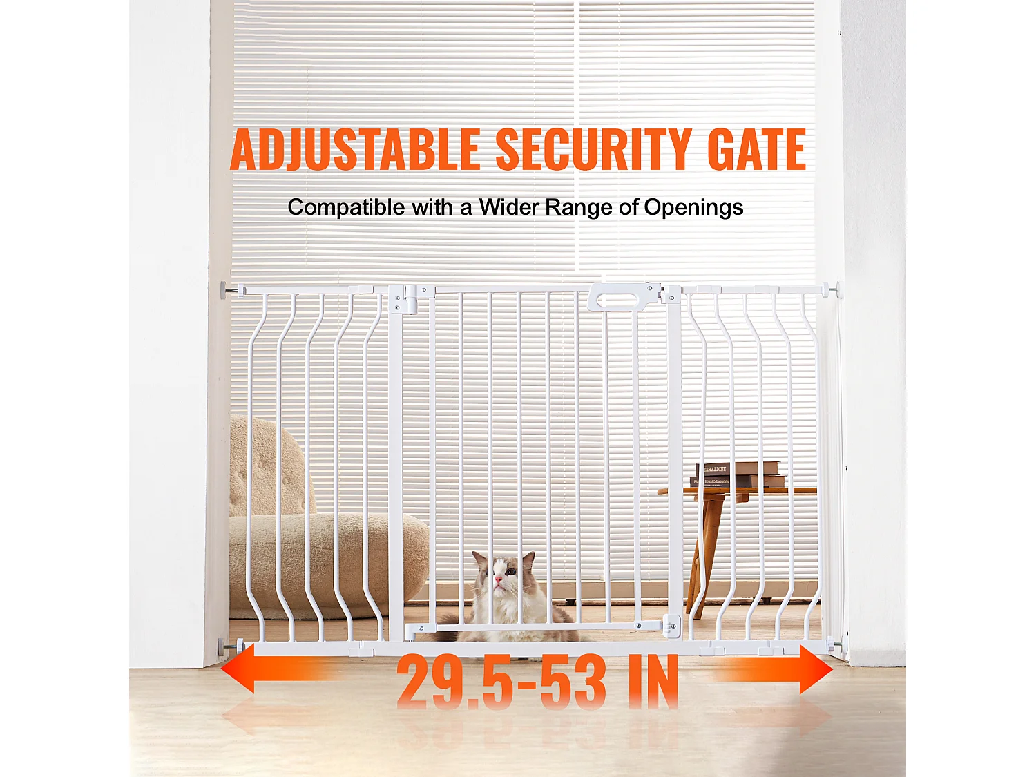 Barrière de Sécurité pour Bébé SucceBuy, 74.9-135 cm de Largeur x 76 cm de Hauteur, Barrière de Sécurité pour Escaliers et Portes