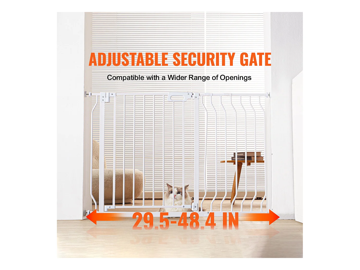 Barrière de Sécurité pour Bébé SucceBuy, 75 - 123 cm de Largeur, 76.2 cm de Hauteur, Barrière pour Chien pour Escaliers et Portes