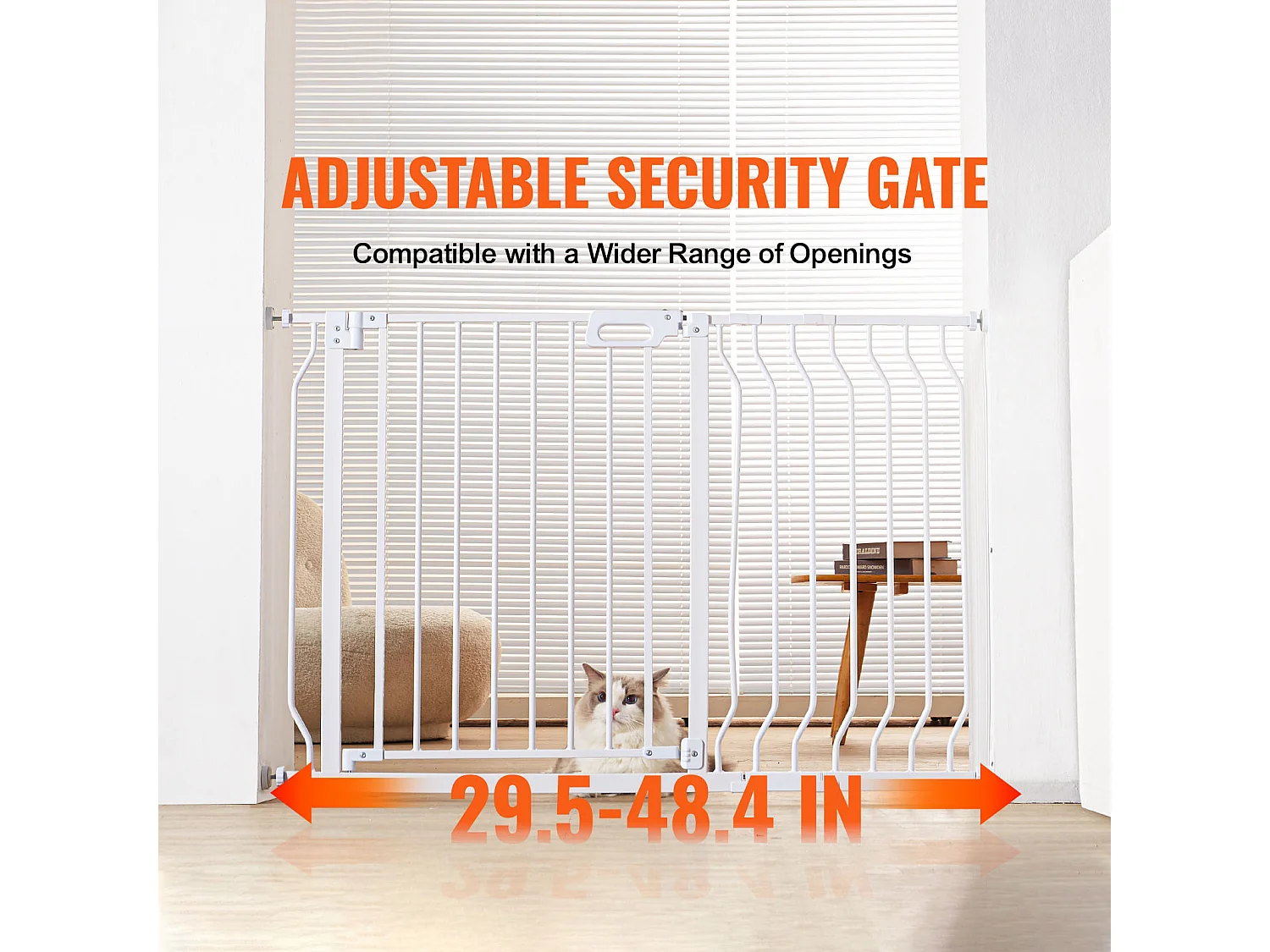 Barrière de Sécurité pour Bébé SucceBuy, 75 - 123 cm de Largeur, 76.2 cm de Hauteur, Barrière pour Chien pour Escaliers et Portes