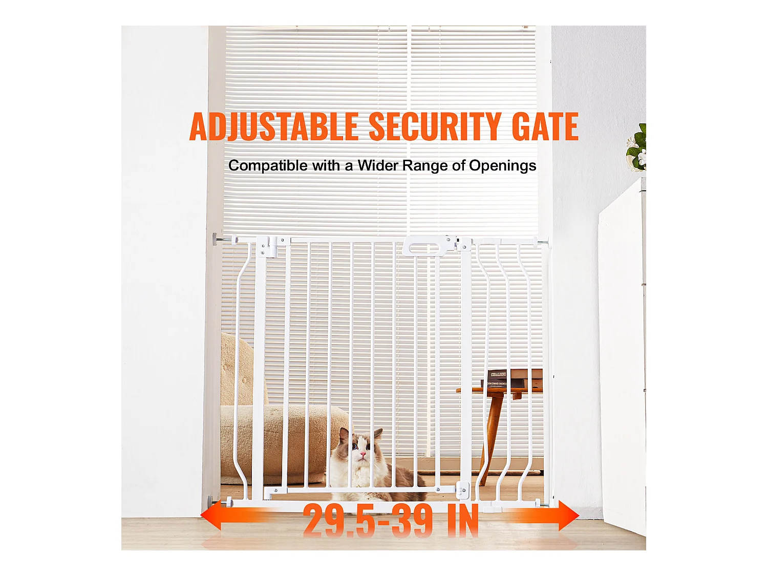 Barrière de Sécurité pour Bébé SucceBuy, Barrière pour Chien, 74.9-94 cm de Largeur x 76 cm de Hauteur